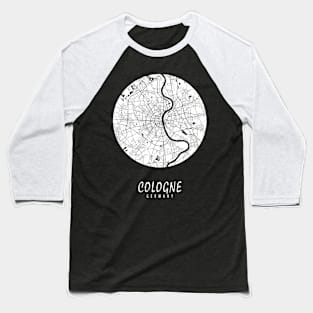 Cologne, Germany City Map - Full Moon Baseball T-Shirt